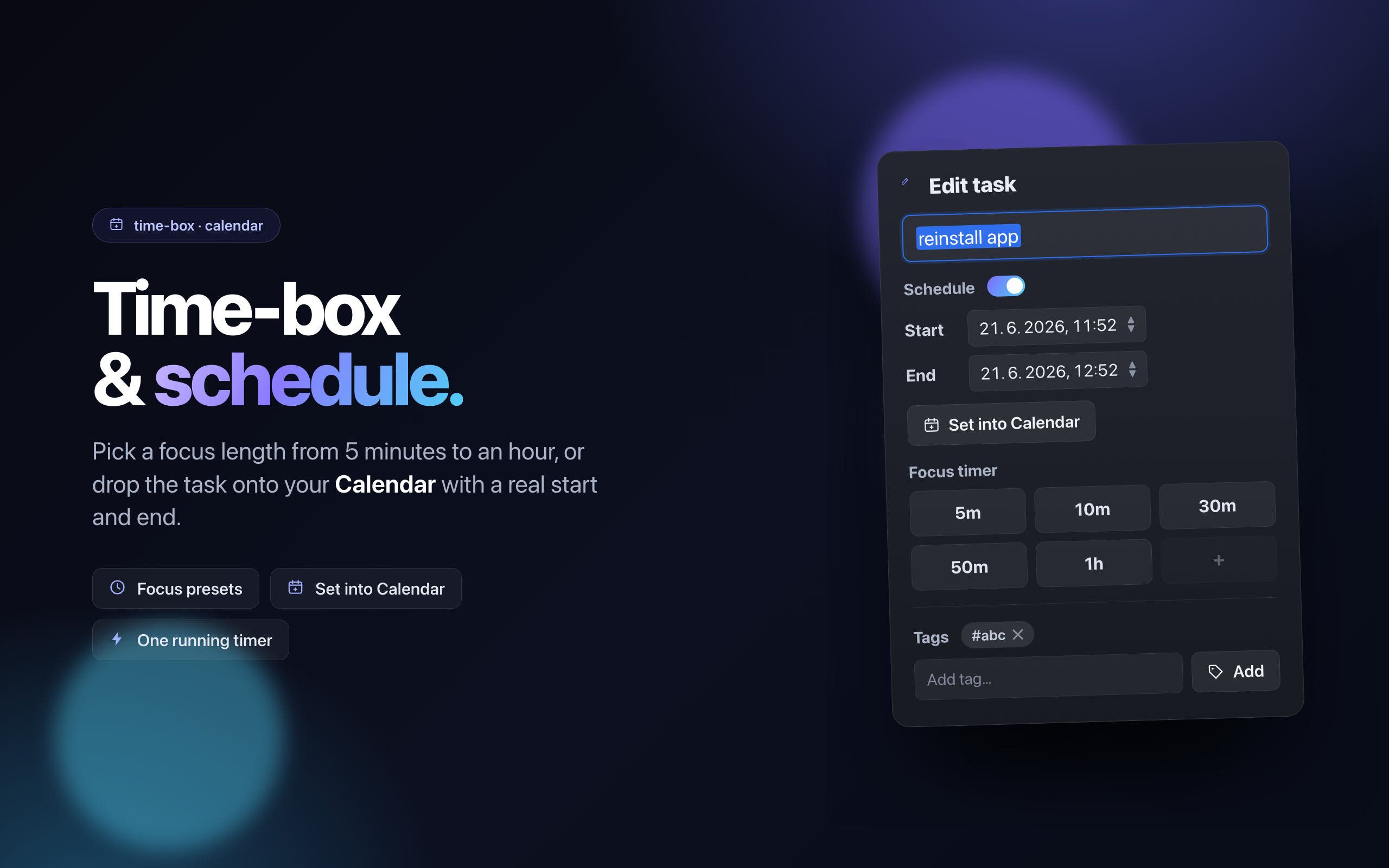 Tagging a task and exporting the stack to Apple Reminders in NowStack